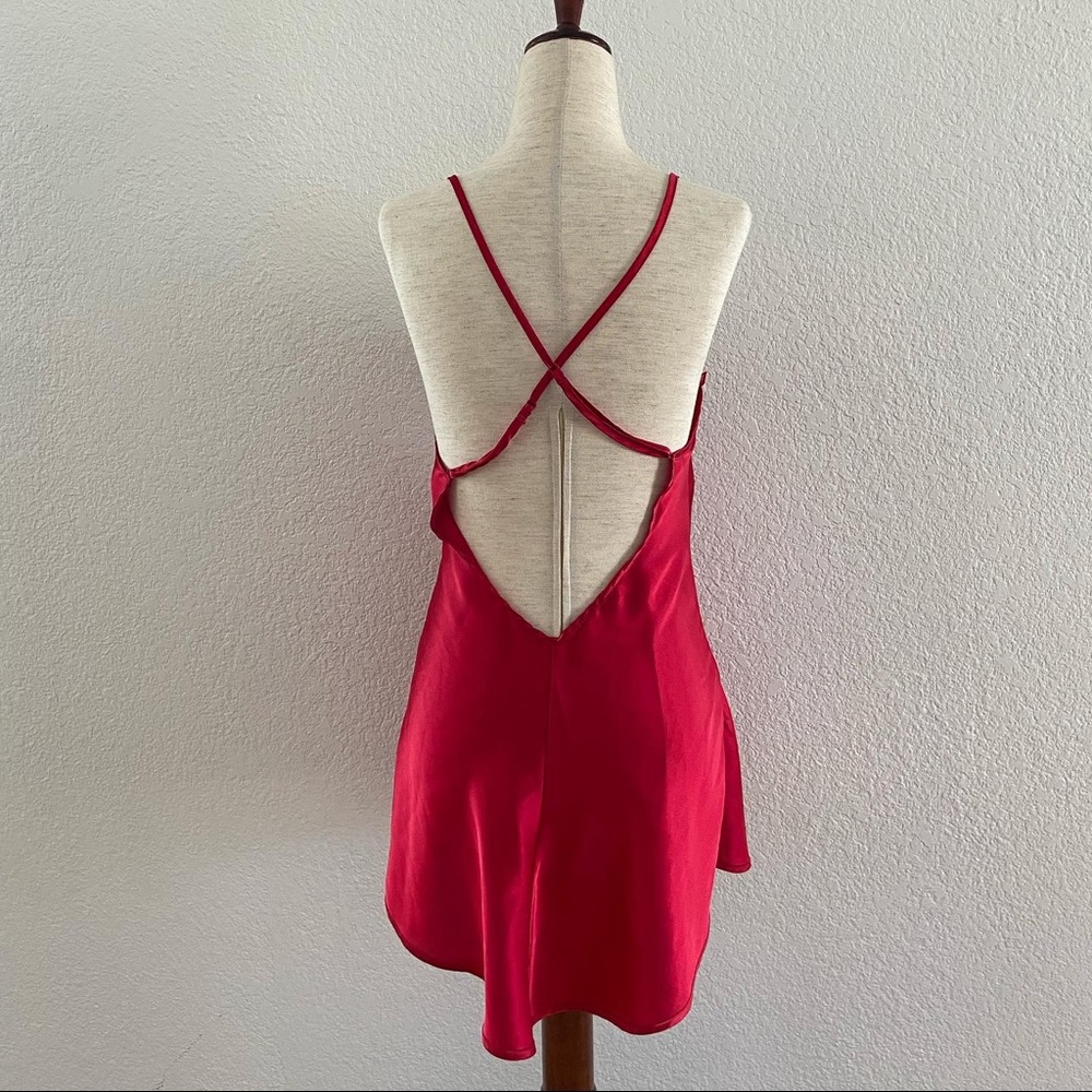 SOLD Fredricks of Hollywood Red Valentine Satin Slip - Picture 4 of 4